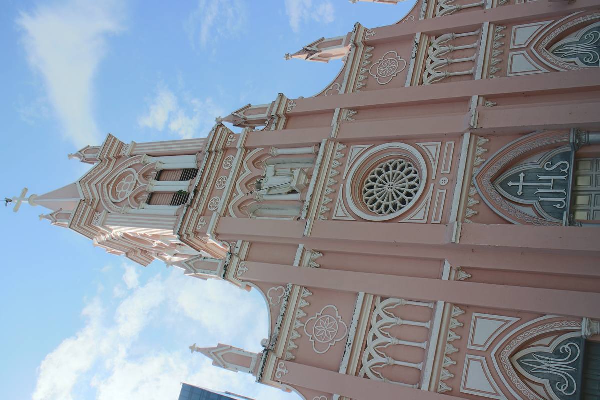 The pink cathedral in the city centre